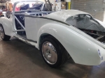 Back view of classic white car custom auto work Arizona, Gilbert