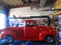 Red Chevy Truck Emissions And Exhaust Work